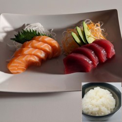 4 SASHIMI THON - 4 SAUMON LR + riz